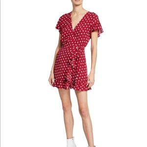 Koreen Floral Print Ruffled Mini Wrap Dress